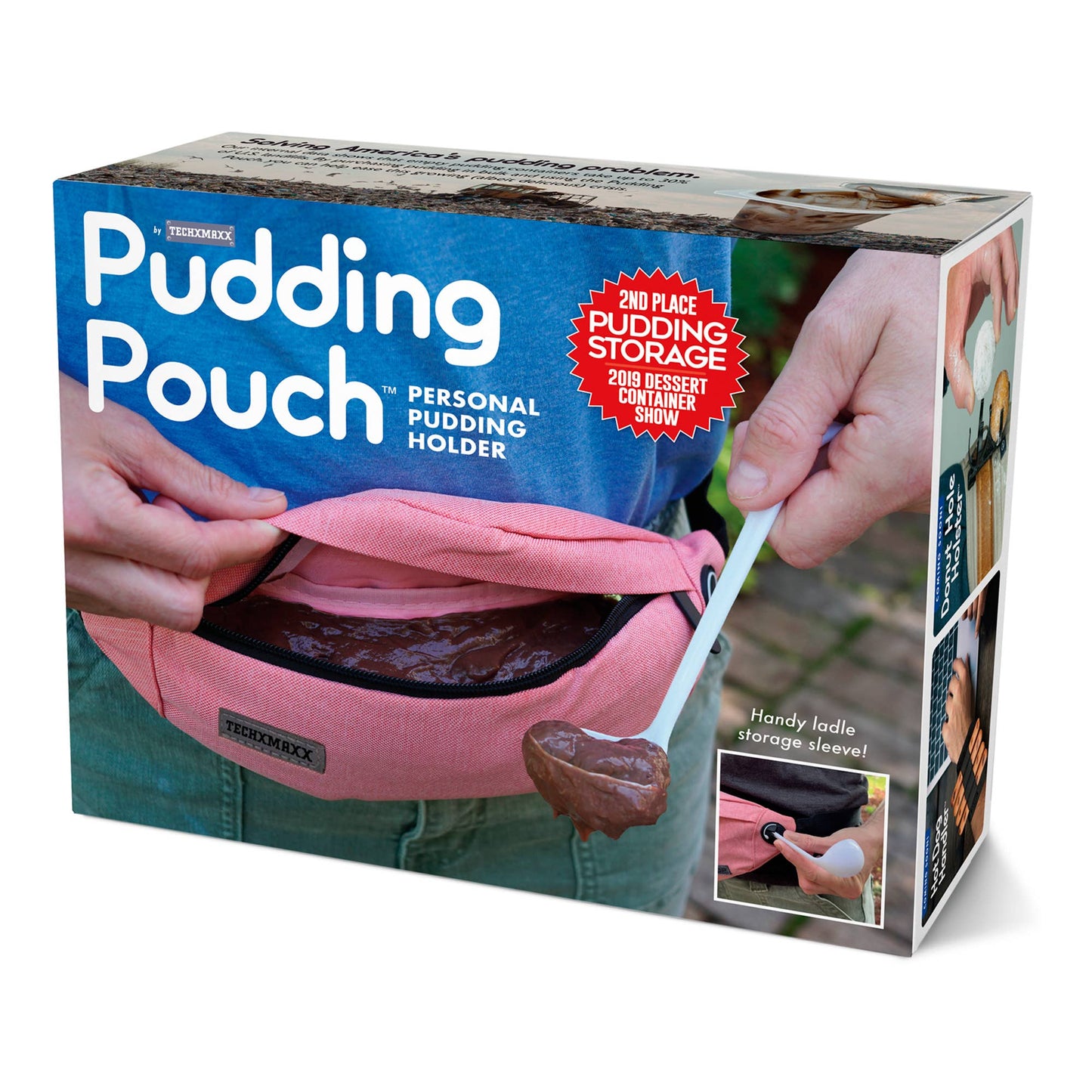 “Pudding Pouch prank gift box with pudding pouch fake product art”
“Empty prank-O box assembled, dimensions 11.25 x 9 x 3.25”
“Close-up of Pudding Pouch prank box packaging design”