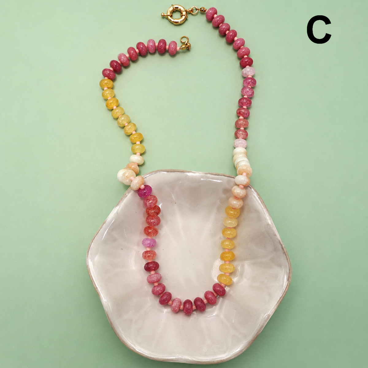 Wildflower Stone Necklace | Colorful Natural Stone & Pearl Beaded Necklace