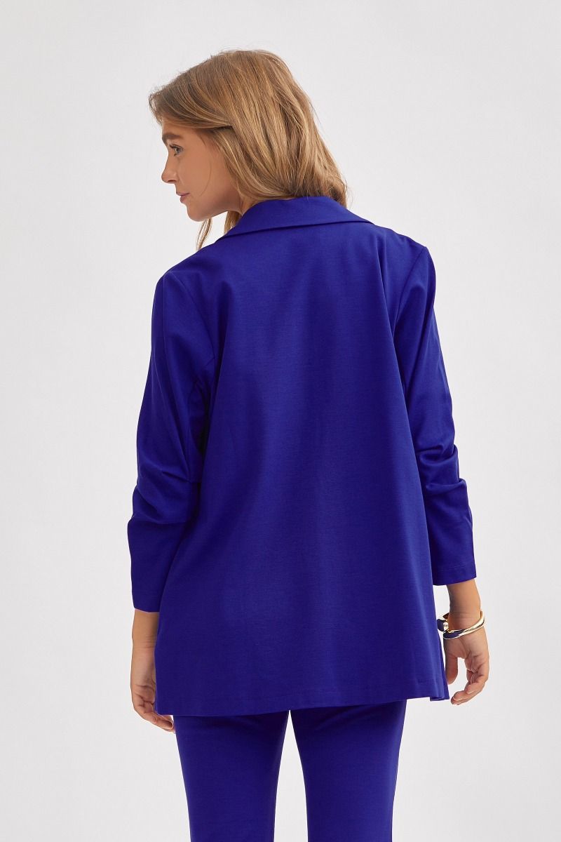 “Dear Scarlett Magic Ponte Blazer with ¾ ruched sleeves”
“Stretch blazer open front in soft double-knit”
“Tailored yet cozy blazer – Dear Scarlett Magic Blazer”
