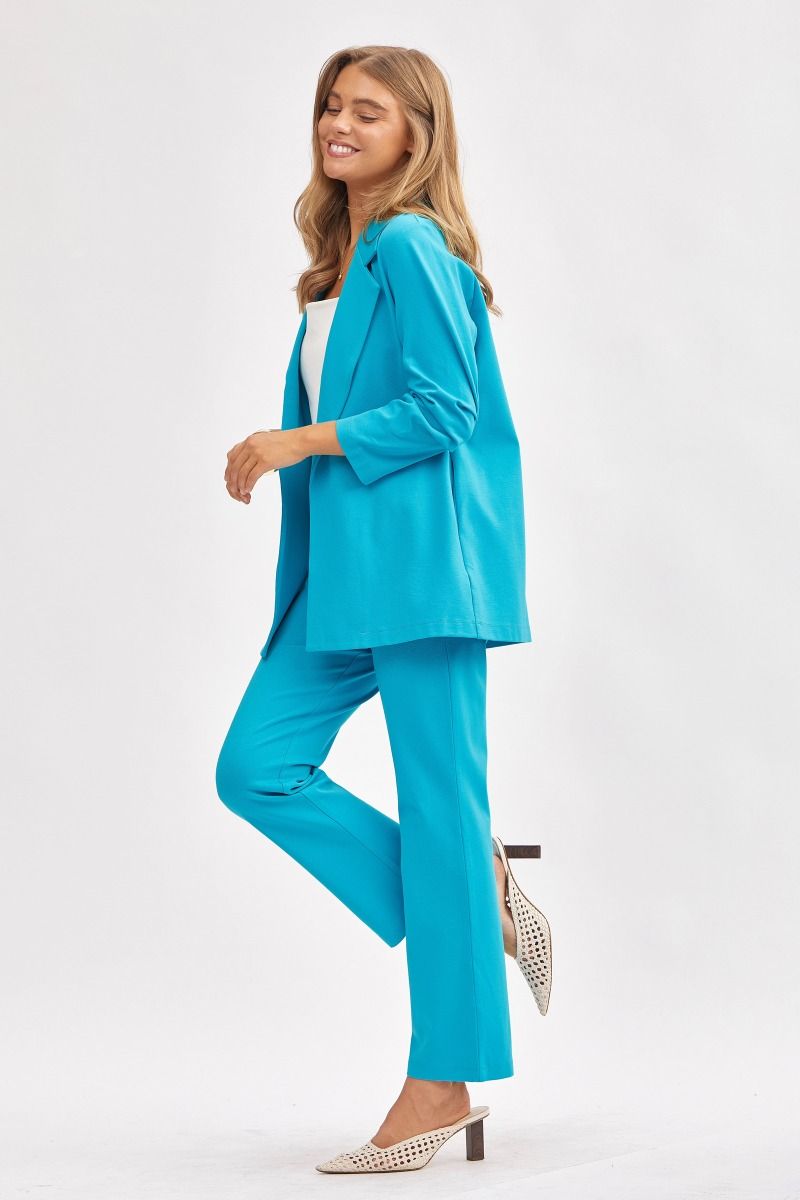 “Dear Scarlett Magic Ponte Blazer with ¾ ruched sleeves”
“Stretch blazer open front in soft double-knit”
“Tailored yet cozy blazer – Dear Scarlett Magic Blazer”
