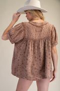 Mocha Meadow Cotton Gauze Top