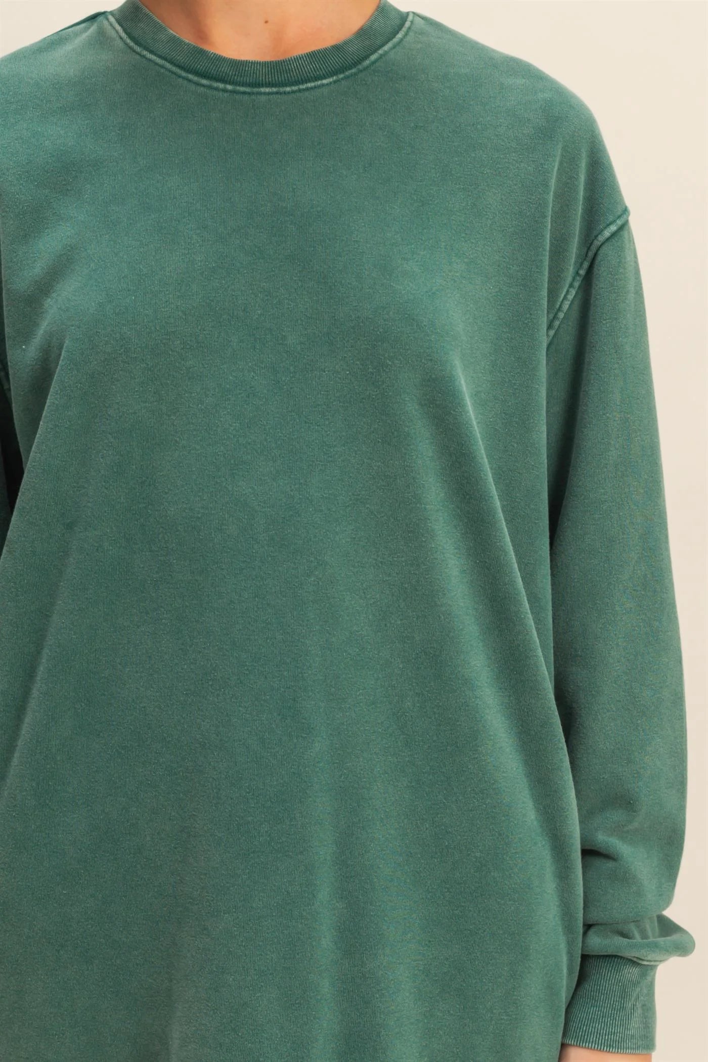 Mineral Washed Oversized Mini Sweatshirt by HYFVE – Relaxed Fit, Dropped Shoulder