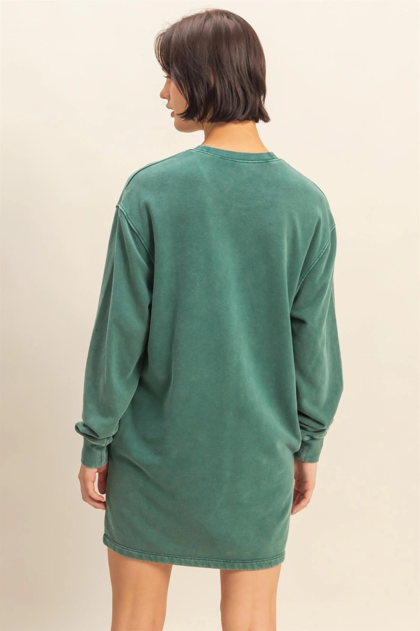 Mineral Washed Oversized Mini Sweatshirt by HYFVE – Relaxed Fit, Dropped Shoulder