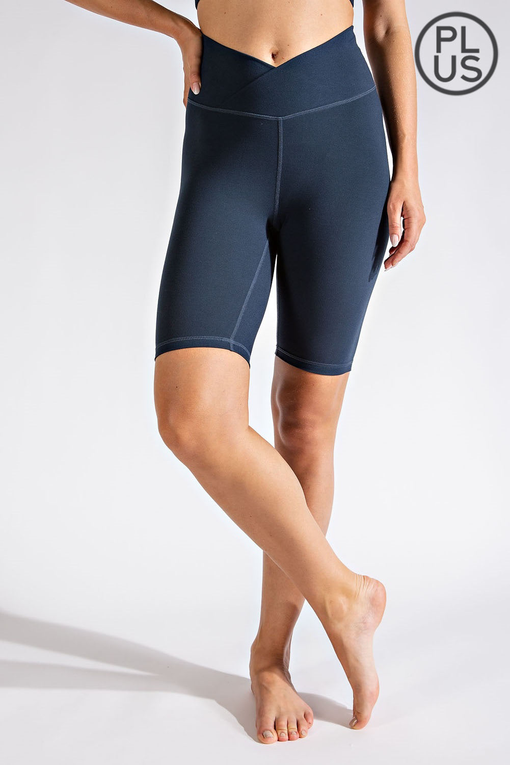 PLUS SIZE V WAIST BIKER SHORTS RAE MODE