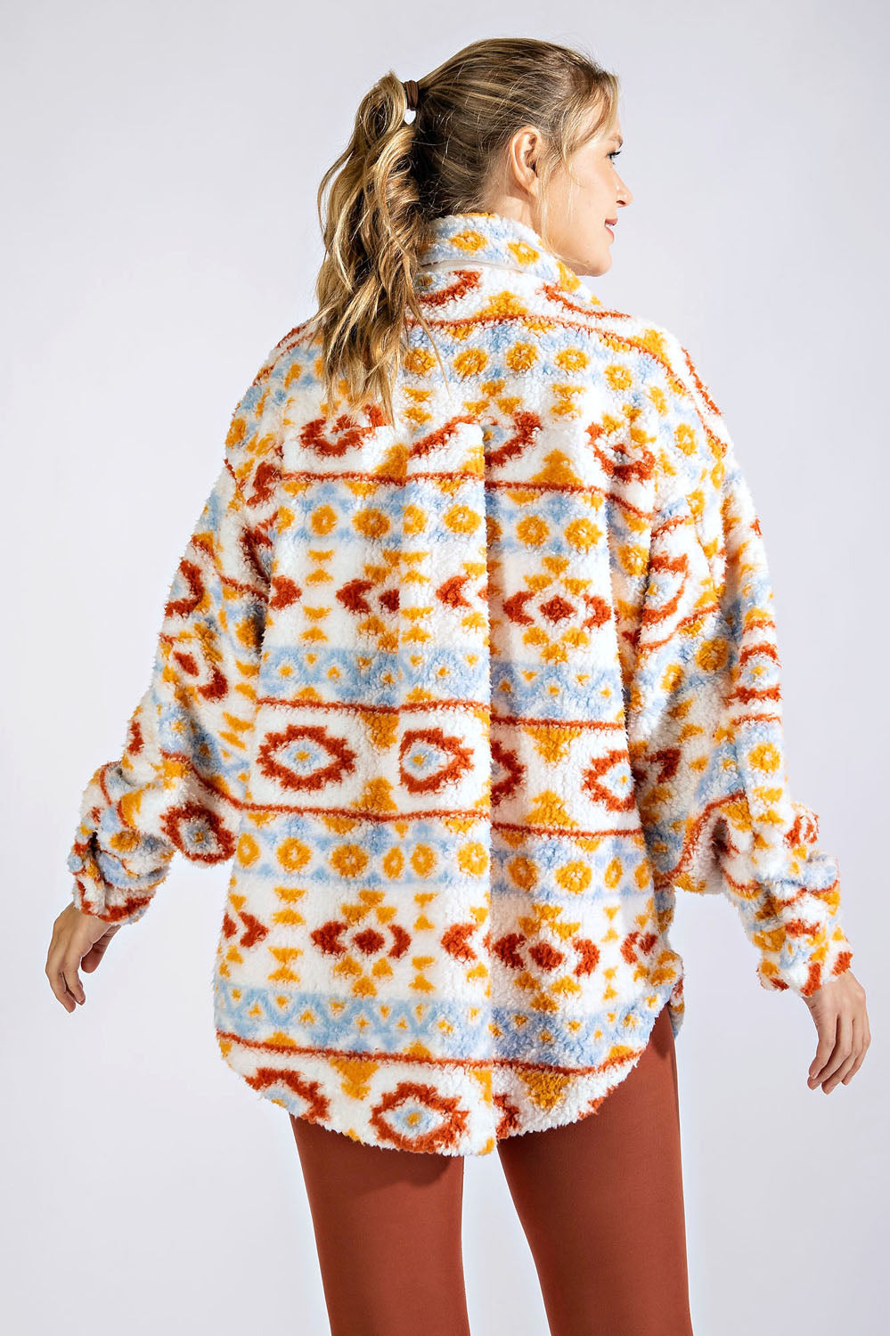 AZTEC SHERPA PRINT JACKET RAE MODE