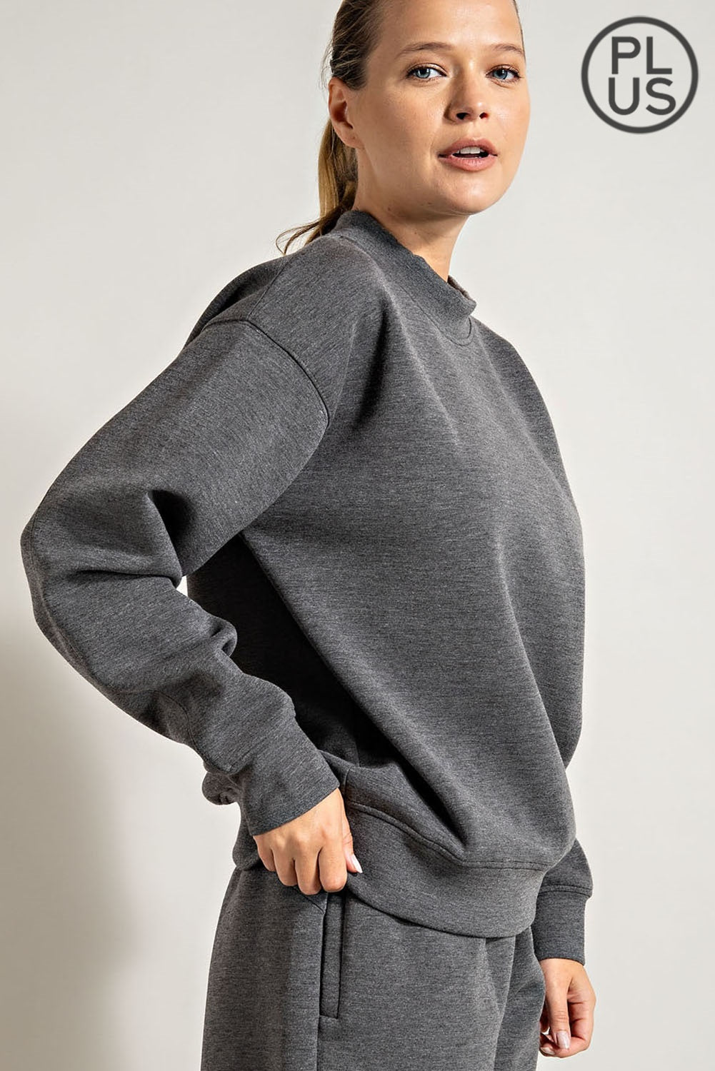 PONTI CREW NECKLINE LONG SLEEVES SWEATSHIRT RAE MODE