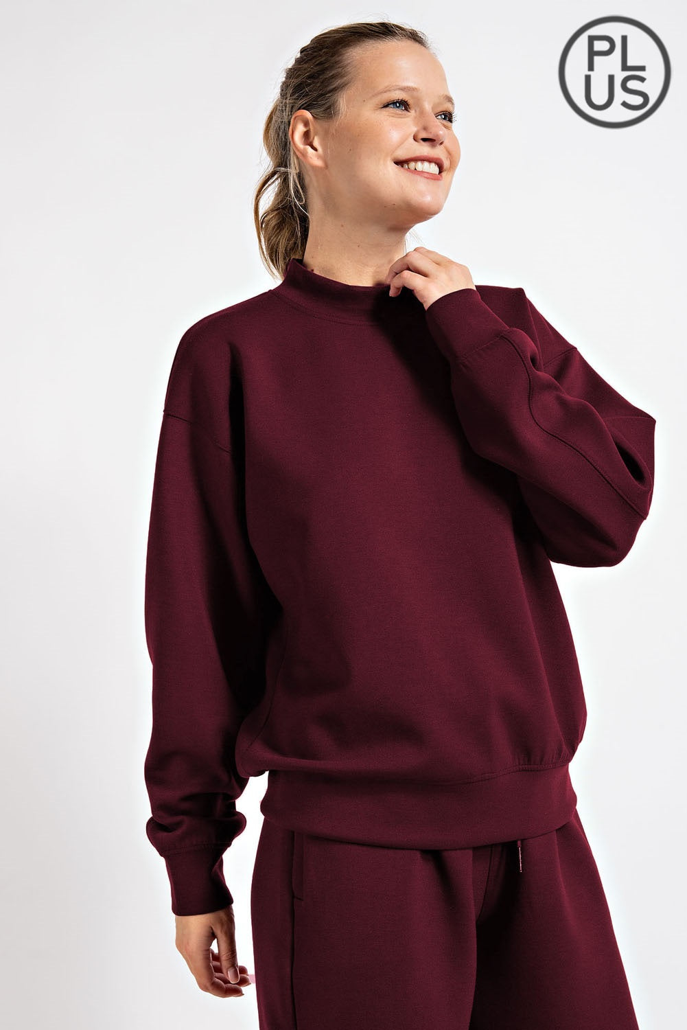 PONTI CREW NECKLINE LONG SLEEVES SWEATSHIRT RAE MODE