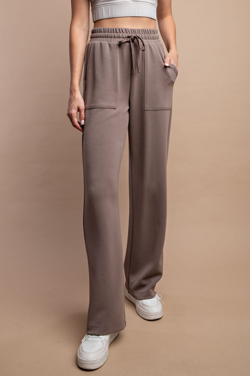 MODAL POLY SPAN STRAIGHT LOUNGE PANTS WITH POCKETS RAE MODE