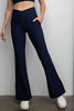 Rae Mode Rib Crossover Flare Leggings | V-Waist Pocket Flare Pants P6259