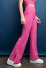 Rae Mode Rib Crossover Flare Leggings | V-Waist Pocket Flare Pants P6259