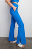 Rae Mode Rib Crossover Flare Leggings | V-Waist Pocket Flare Pants P6259