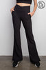 Plus Size Rae Mode Rib Crossover Flare Leggings | V-Waist Pocket Flare Pants P6259PL