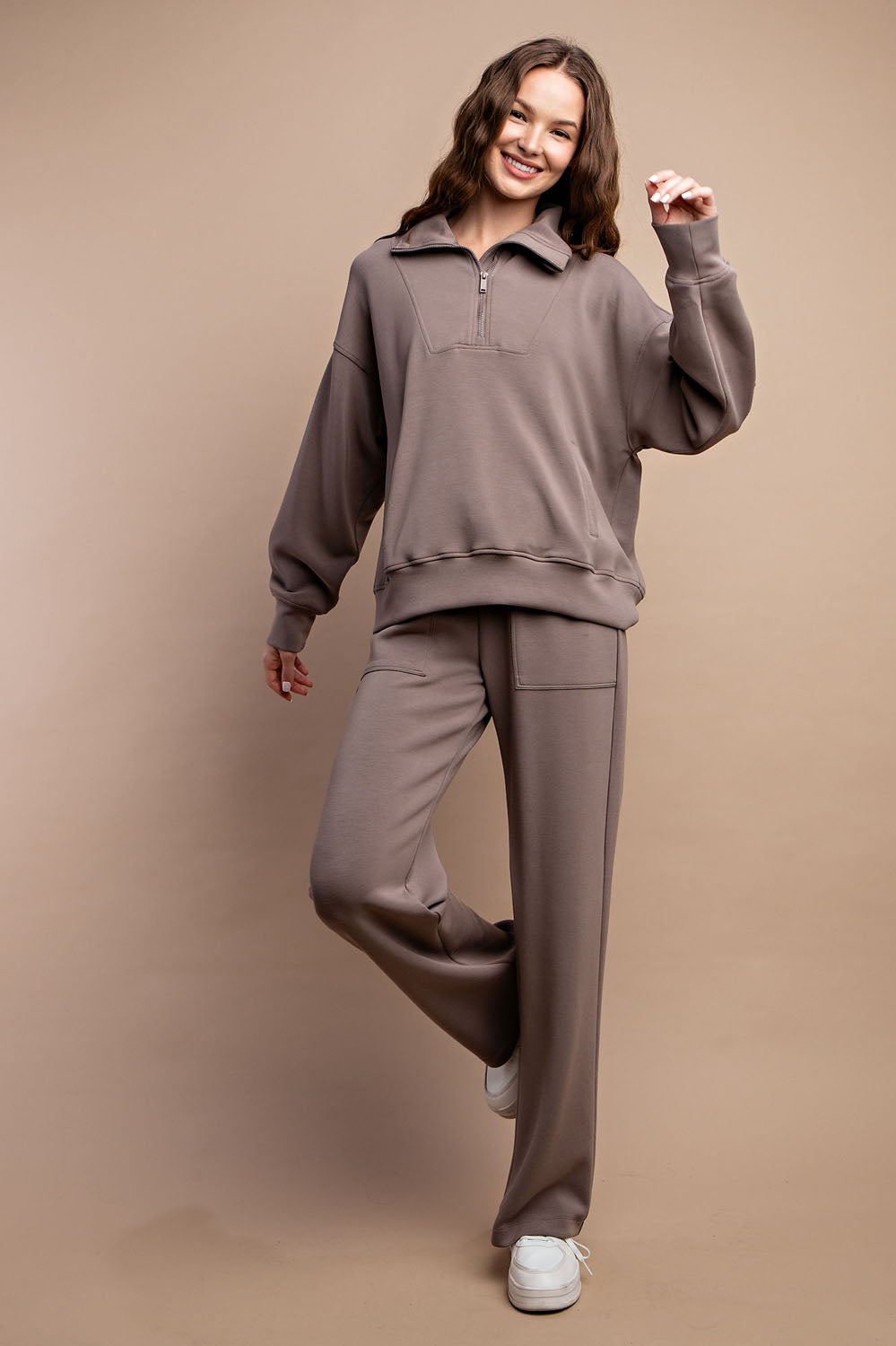 MODAL POLY SPAN STRAIGHT LOUNGE PANTS WITH POCKETS RAE MODE