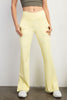 Rae Mode Rib Crossover Flare Leggings | V-Waist Pocket Flare Pants P6259