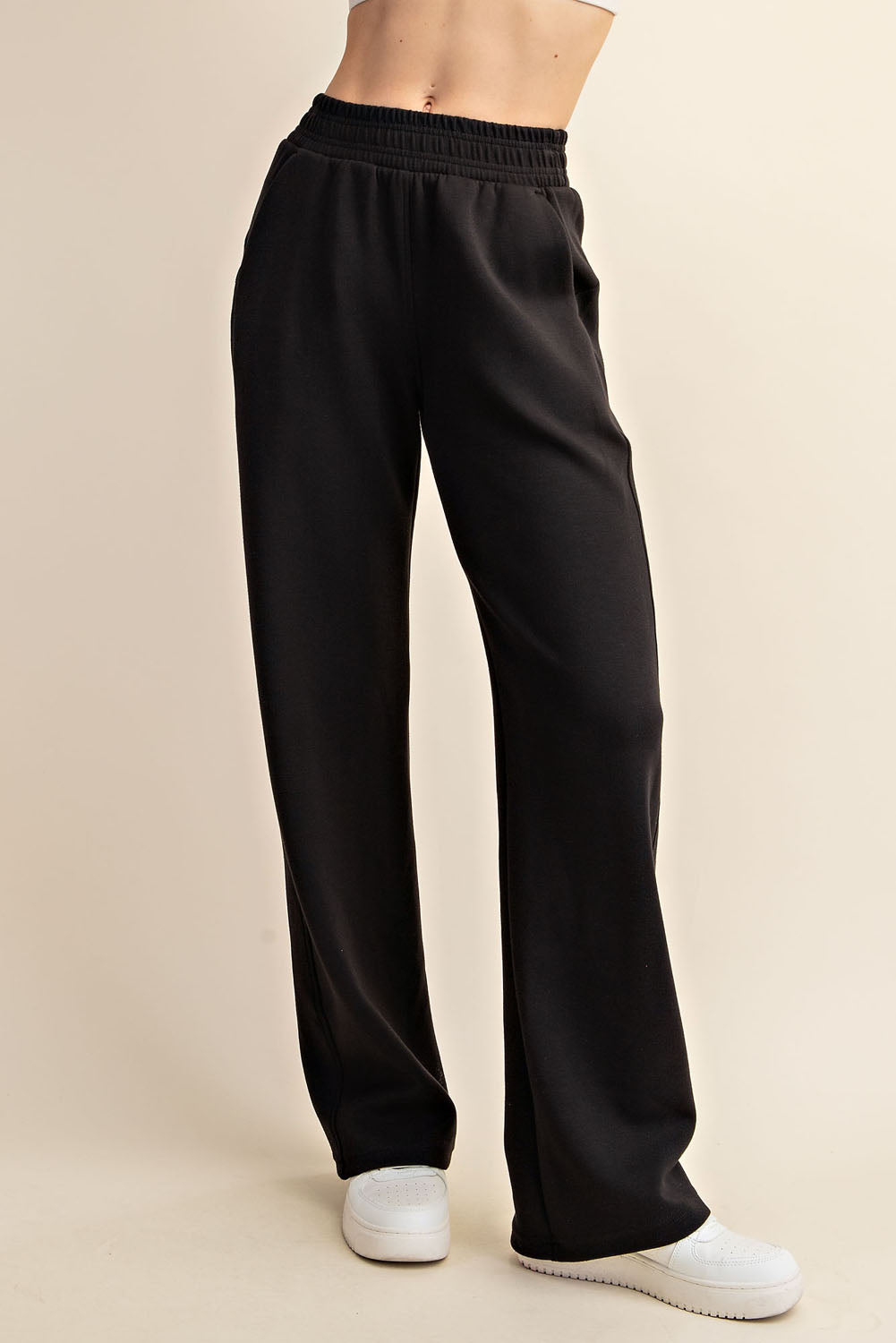 MODAL POLY SPAN SCUBA STRAIGHT PANT RAE MODE