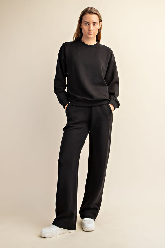 MODAL POLY SPAN SCUBA STRAIGHT PANT RAE MODE