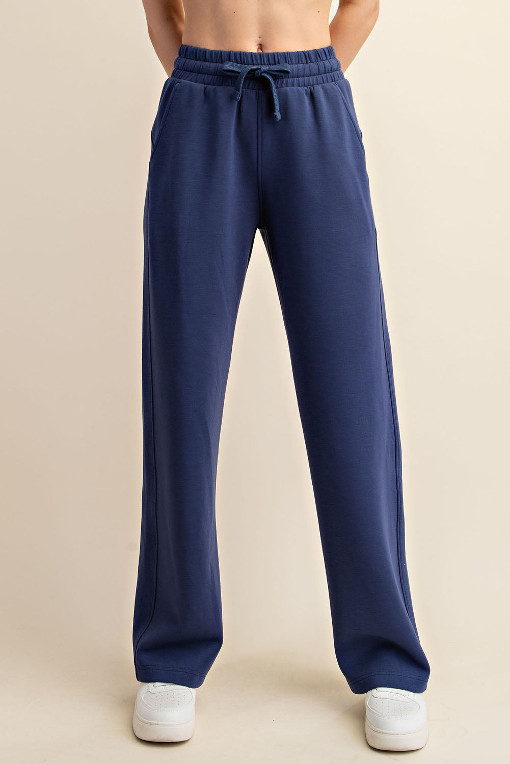 MODAL POLY SPAN SCUBA STRAIGHT PANT RAE MODE