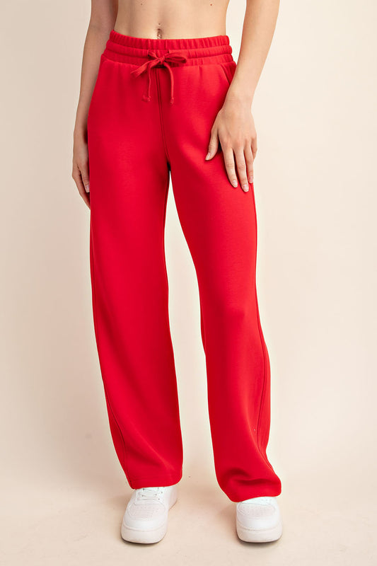 Red Hot Ready Modal Scuba Straight Pants