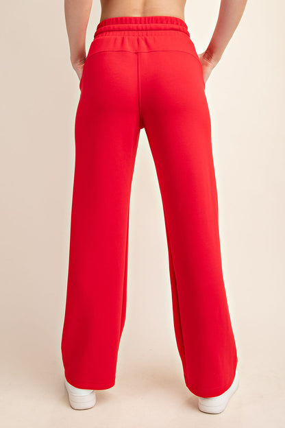 Red Hot Ready Modal Scuba Straight Pants