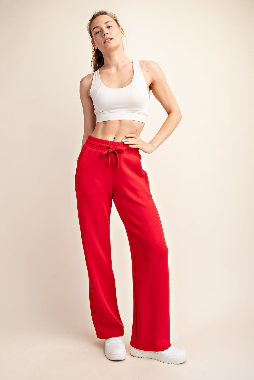Red Hot Ready Modal Scuba Straight Pants