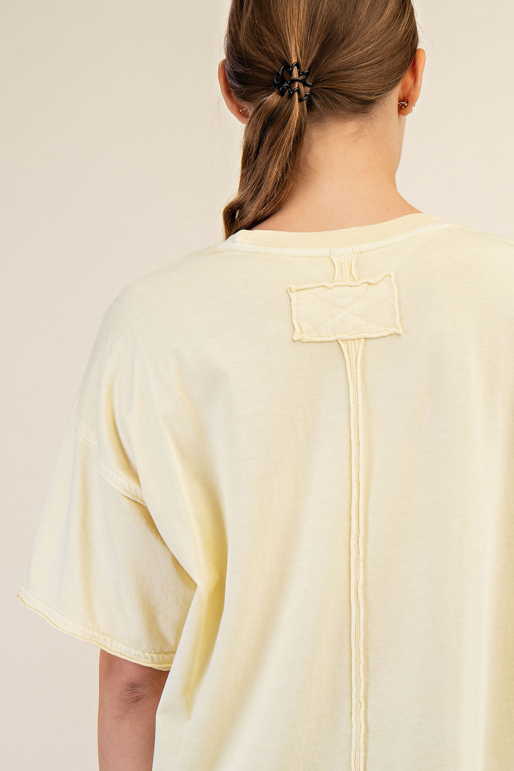 Lemon Cream Dream Washed Cotton Boxy Tee