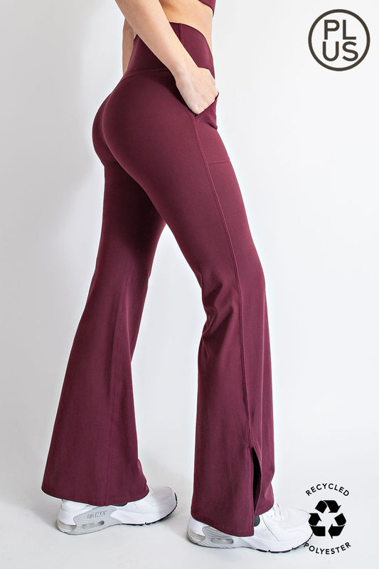 Rae Mode V-Waist Flare Yoga Pants with Pockets | Everyday Curve Pocket Flare Pants