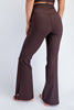 Rae Mode Rib Crossover Flare Leggings | V-Waist Pocket Flare Pants P6259