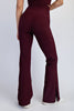 Rae Mode Rib Crossover Flare Leggings | V-Waist Pocket Flare Pants P6259