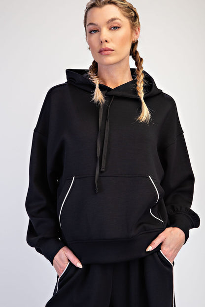 Luxe Line Scuba Hoodie by Rae Mode | Modal Scuba Piping Pullover
