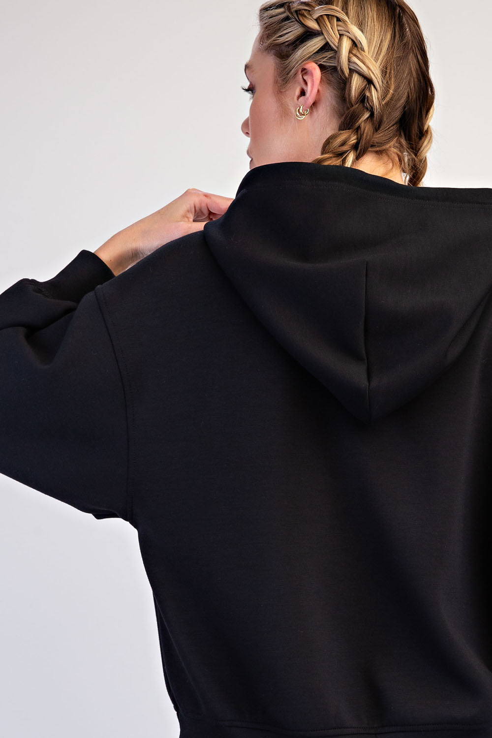 Luxe Line Scuba Hoodie by Rae Mode | Modal Scuba Piping Pullover