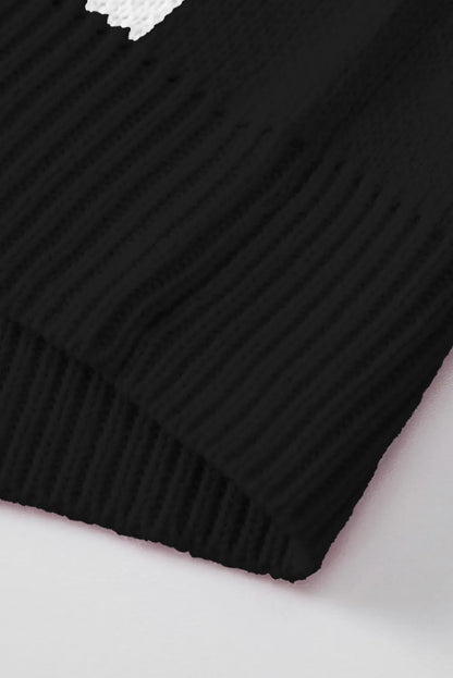 ~PREORDER~ Check Me Out Black & White Checkered Bishop Sleeve Sweater ~PREORDER~