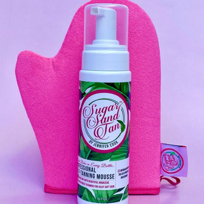 Sugar Sand Tan Professional Self-Tanning Mousse Kit | Sunless Tan Mousse with Mitt