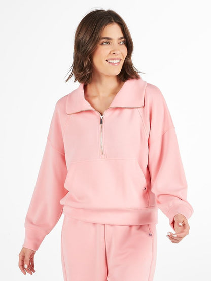 “Half-Zip Hi-Low” Cropped Pullover – Simply Southern Modal Luxe