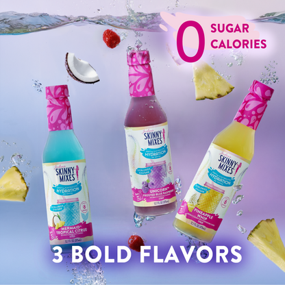 Jordan’s Skinny Mixes Unicorn Frosted Blue Raspberry Hydration Syrup – Zero Sugar Electrolyte Drink Mix