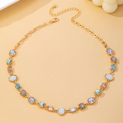 Opal Crush Necklace | Multi Gemstone Crystal Link Necklace
