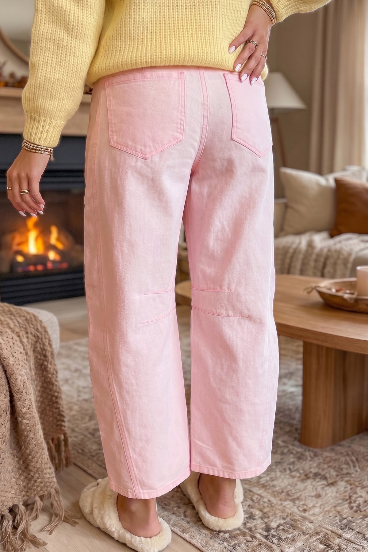 ~PREORDER~ Sunshine & Blush Grommet Tie-Waist Barrel Jeans ~PREORDER~
