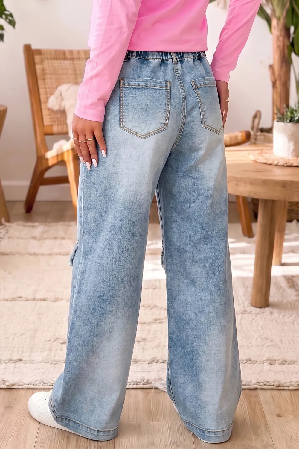 ~PREORDER~ Studded & Stitched Wide Leg Jeans ~PREORDER~