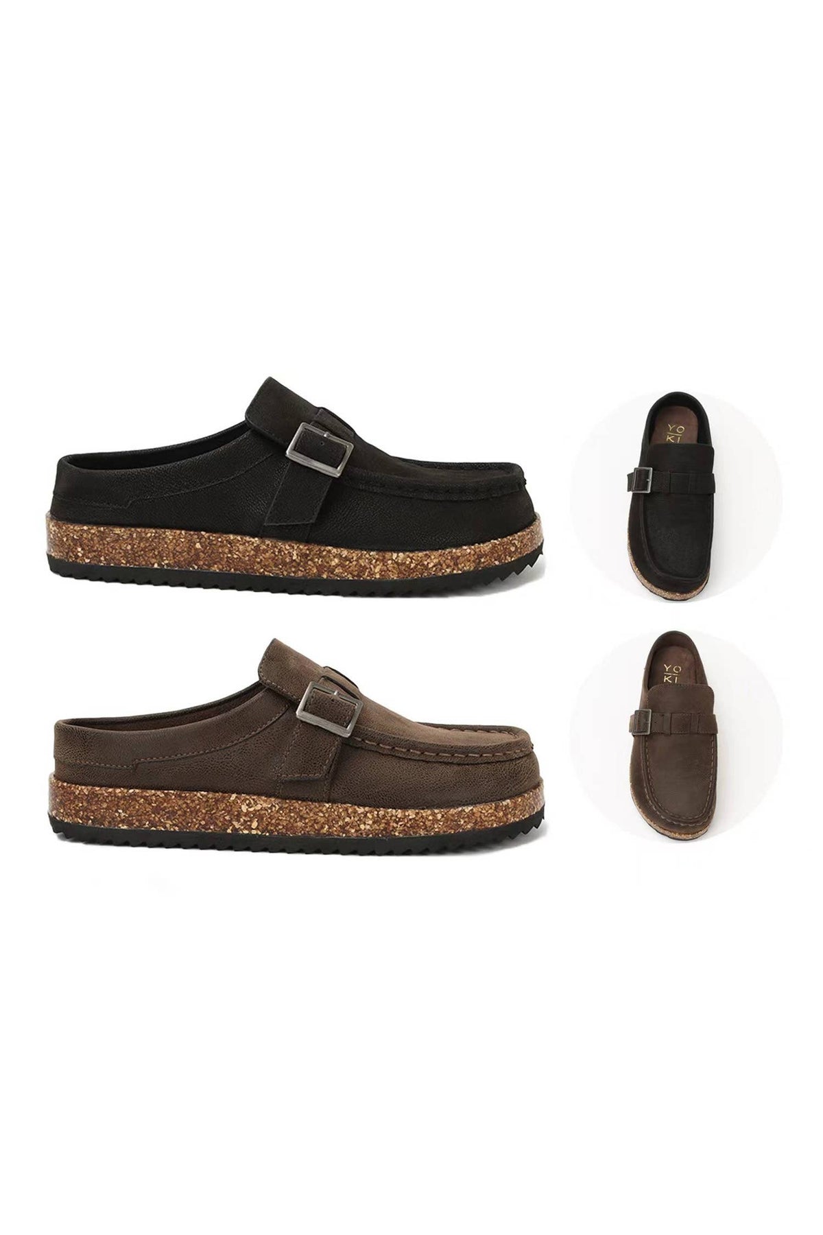 Buckley Cork Platform Clogs | Vegan Leather Buckle Mule Shoes