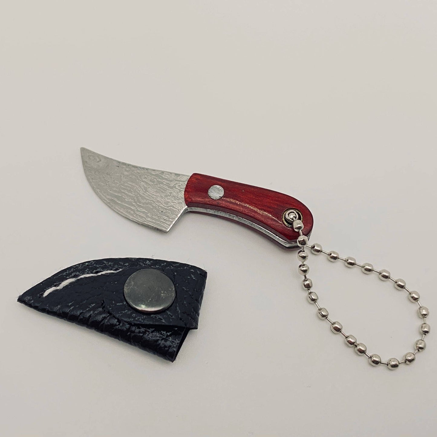 Damascus Pattern Mini Knife Keychain Gift