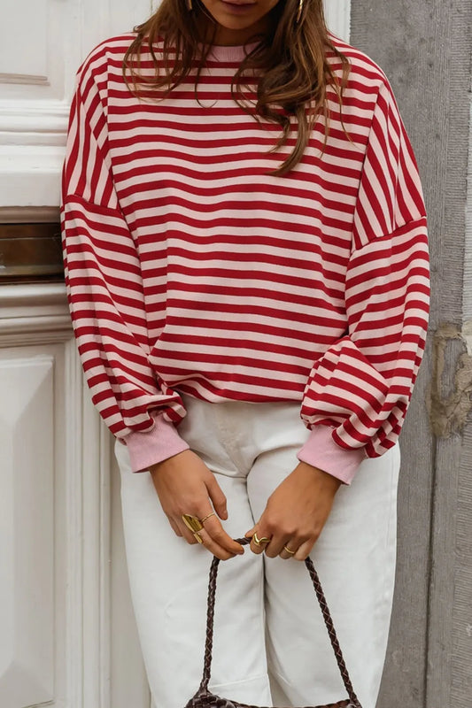 ~PREORDER~ Cherry Pop Striped Open Back Long Sleeve Top ~PREORDER~