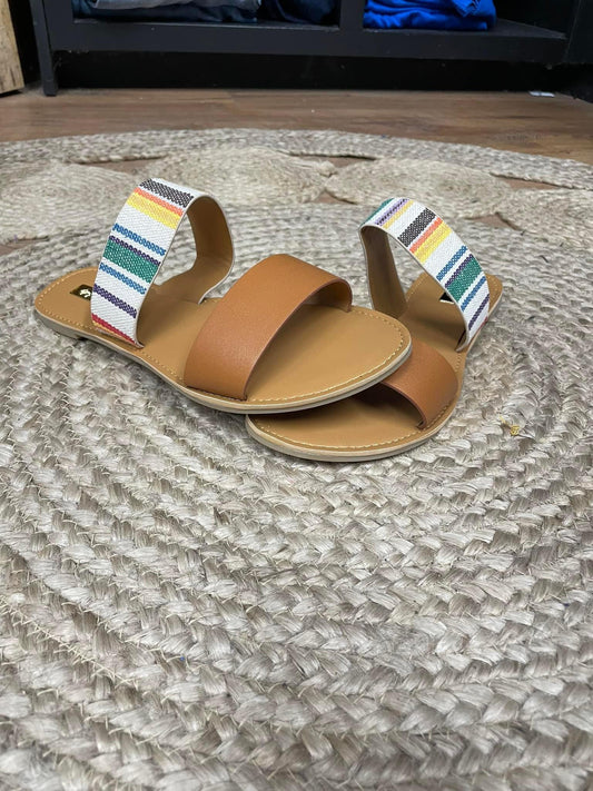 Double Strap Multi Color Sandal