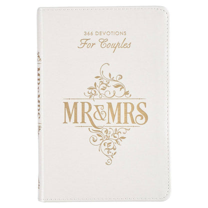 Mr. & Mrs. 366 Devotions for Couples | White Faux Leather Couple’s Devotional