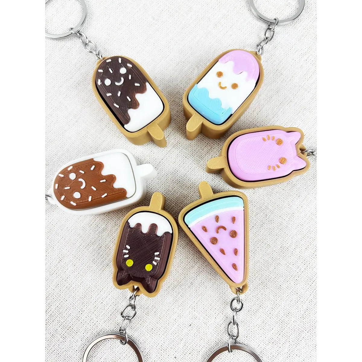 Popsicle Clicker Keychain | Cute Ice Cream Fidget Keychain