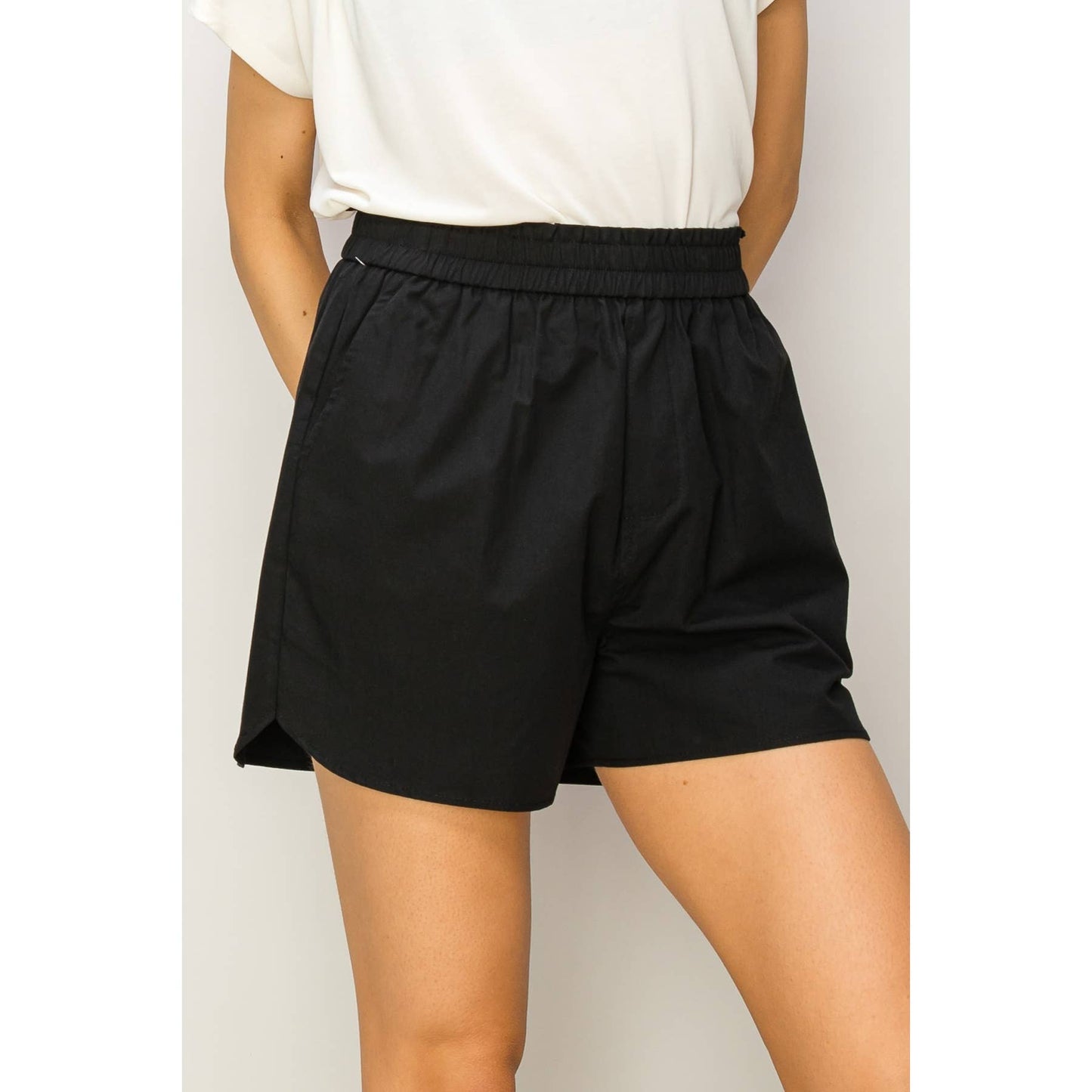 Easy Days Poplin High Waist Shorts by Double Zero