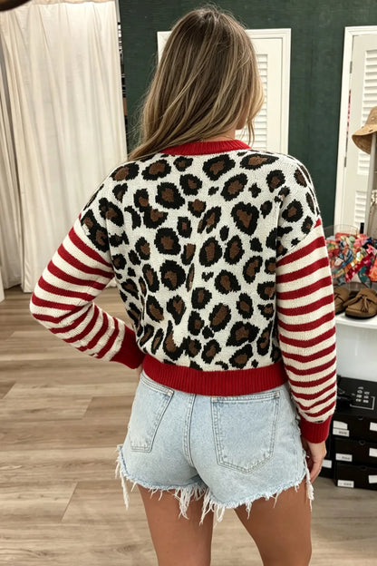 ~PREORDER~ Wild About You Leopard Stripe Cardigan ~PREORDER~