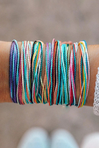 Multi-Color Wax Rope Woven Bracelet | Adjustable Friendship Bracelet