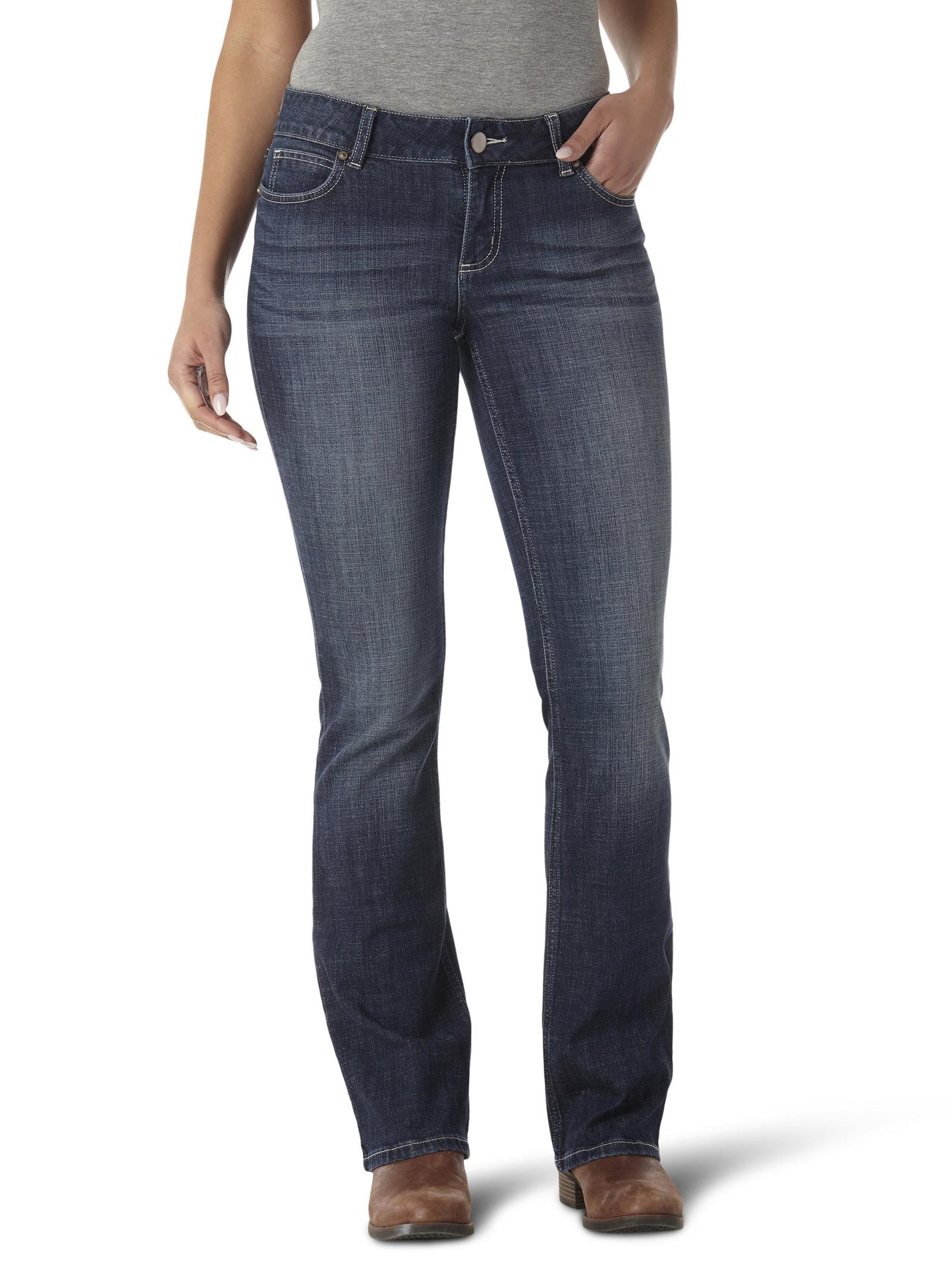 09MWZDO - Wrangler® Jean - Womens Mid-Rise - Dark Blue