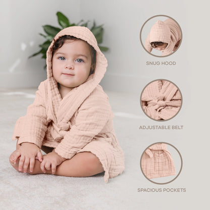 Muslin Bath Robe – 6–12M | Soft, Cozy & Adorable Baby Essential