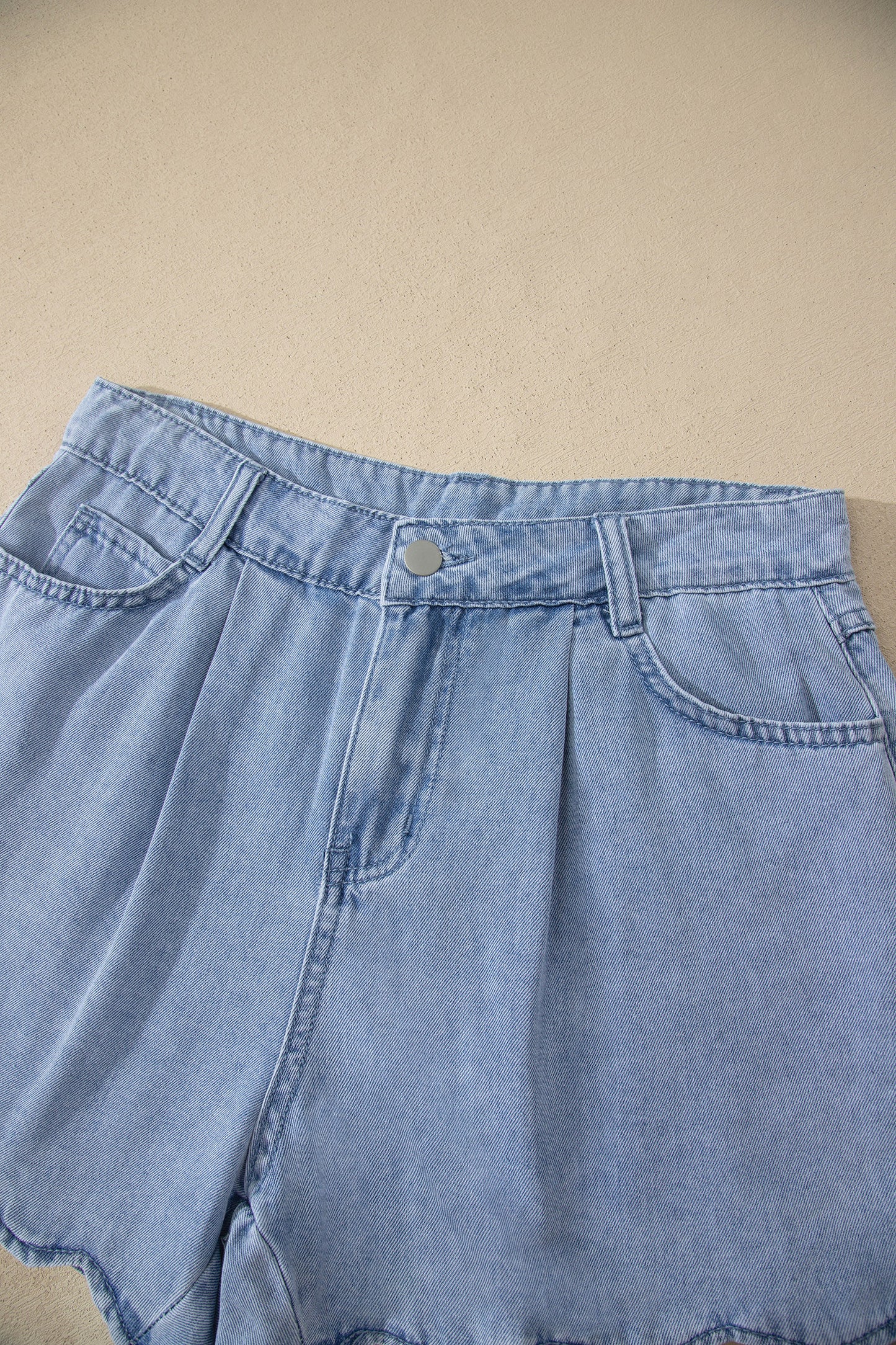 ~PREORDER ~ Myosotis Scalloped Trim Casual Denim Shorts ~PREORDER ~