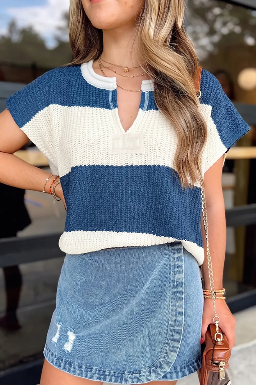 ~PREORDER~ Blue Skies Colorblock Knit Sweater Top ~PREORDER~